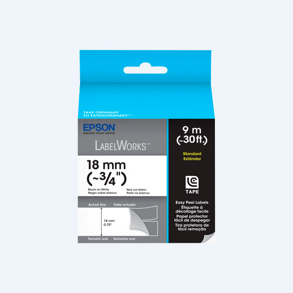 Cinta Epson, para Impresoras de Etiquetas, Negro sobre Blanco