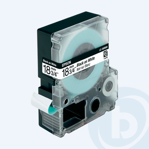 LC-5WBN9 - Cinta Epson, para Impresoras de Etiquetas, Negro sobre Blanco