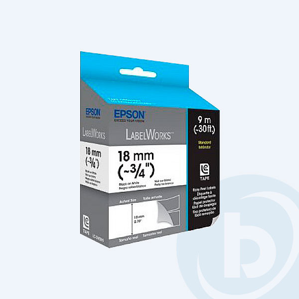 LC-5WBN9 - Cinta Epson, para Impresoras de Etiquetas, Negro sobre Blanco
