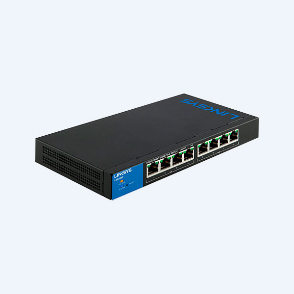Switch Linksys LGS308P, 8 Puertos 10/100/1000 Mbps,  PoE+