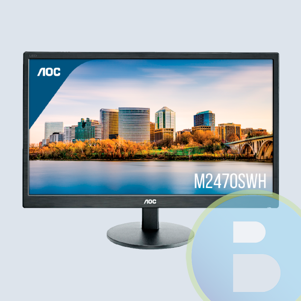 M2470SWH - Monitor Led AOC MVA, 24", 16:9, VGA/HDMI/1920X1080