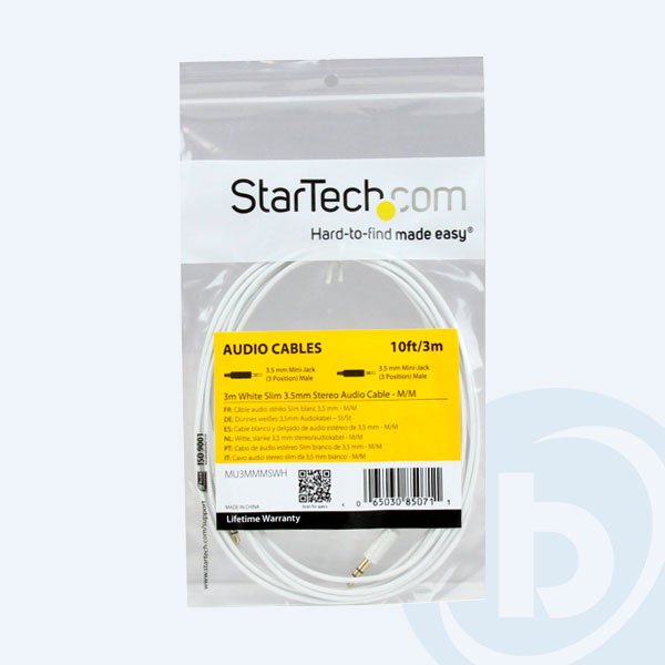 MU3MMMSWH - Cable de Audio StarTech.com, 3.5MM, 3m