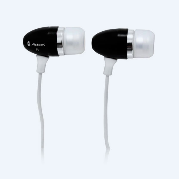 Audifonos Acteck EB 650, Earbuds, Negro/Blanco
