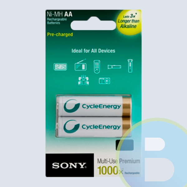 Baterias SONY, Tamaño AA, Recargable, 2100 mAh