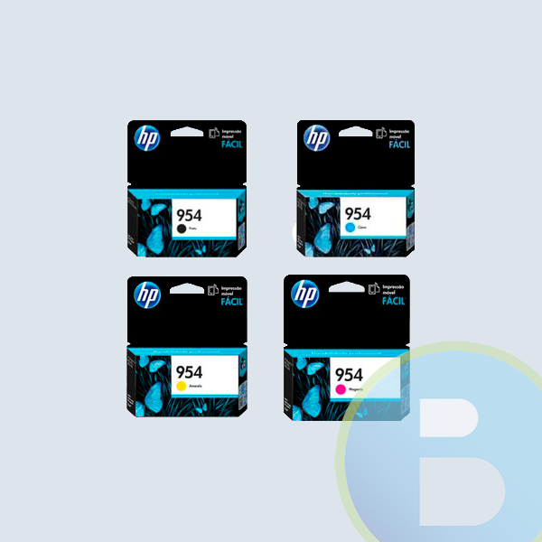 Paquete de Cartuchos HP 954 Negro, Cyan, Amarillo, Magenta, Rendimiento Normal