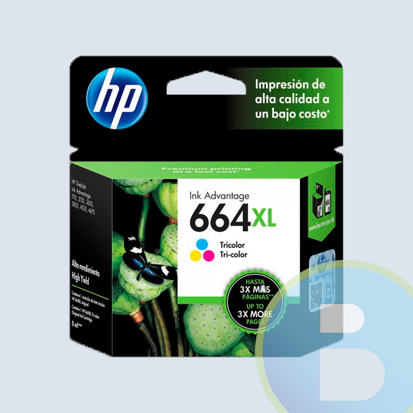 Cartucho HP 664 XL, Negro, Tricolor, Alto Rendimiento