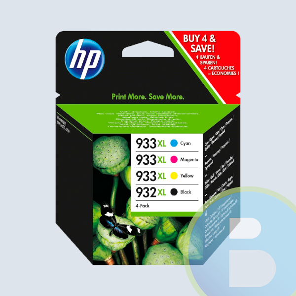 Paquete de Cartuchos HP 933 XL, Negro, Amarillo, Cyan, Magenta, Alto Rendimiento