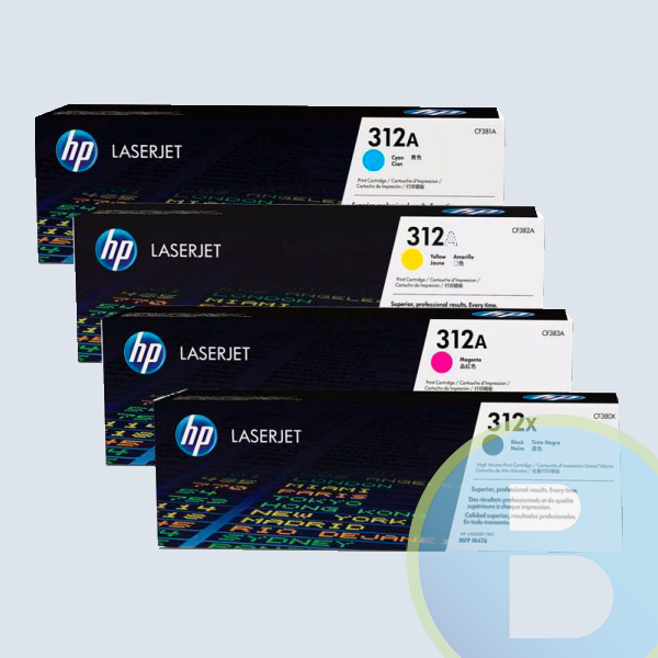 Paquete de Tóner HP 312A, Negro, Cyan, magenta, Amarillo, Alto Rendimiento