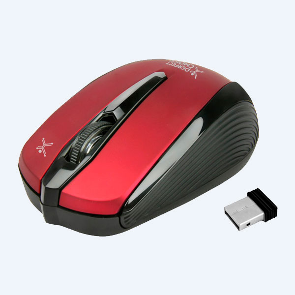 Mouse Perfect Choice WO-310, Optico, Inalámbrico, Rojo