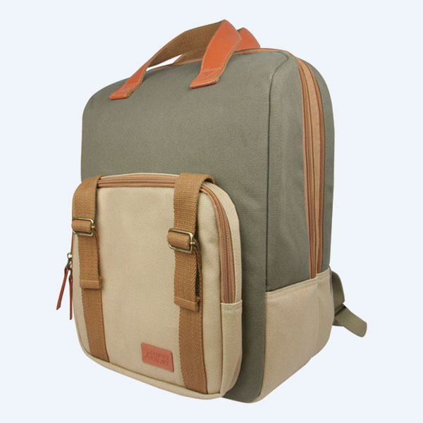 Mochila Perfect Choice CANVAS, 15'', Cafe/Verde
