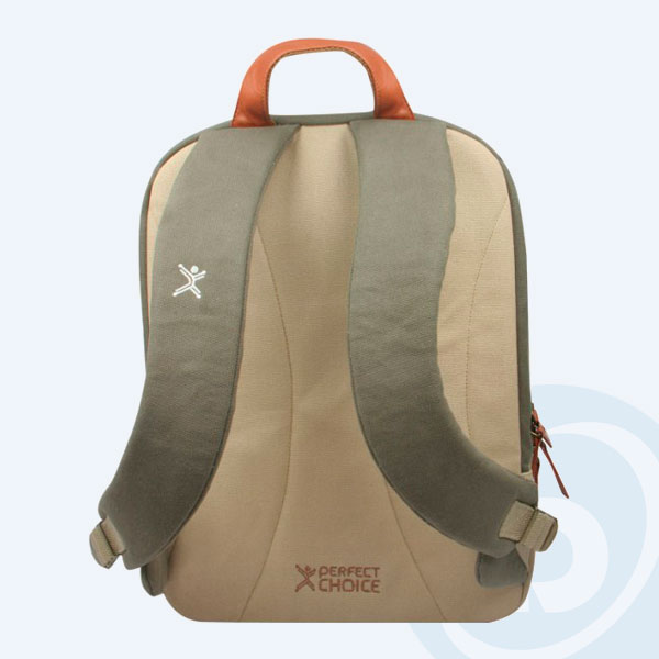 PC-082101 - Mochila Perfect Choice CANVAS, 15'', Cafe/Verde