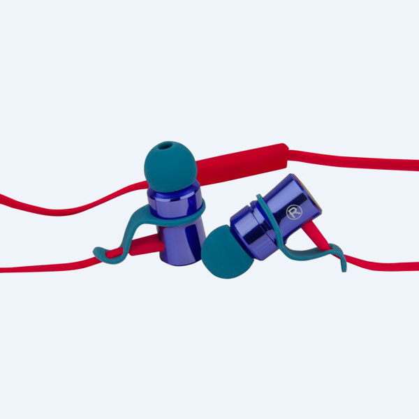 Audífonos Perfect Choice Deco, Earbuds, Con Micrófono, Azul/Rojo