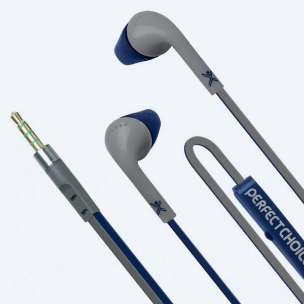 Audífonos Perfect Choice PC-116264, Earbuds, Azul/Gris, Manos Libres