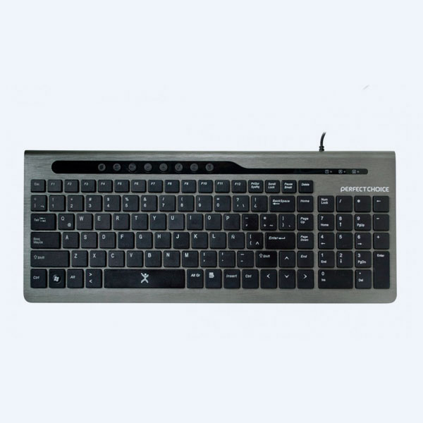 Teclado Multimedia Perfect Choice Iconic, USB, Negro