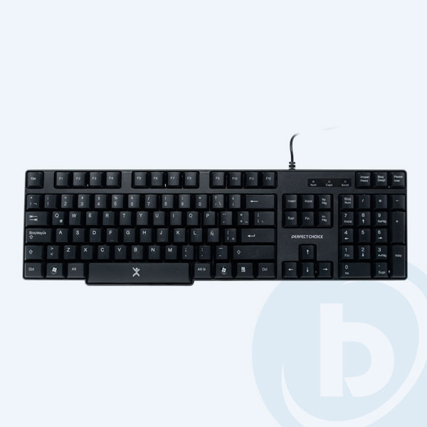 PC-200970 - Teclado Perfect Choice PC-200970, Al&aacute;mbrico, Cable, Negro