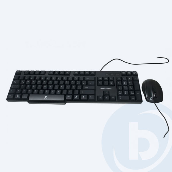 PC-200987 - Combo Cableado Perfect Choice PC-200987, Teclado y Mouse, USB, Negro