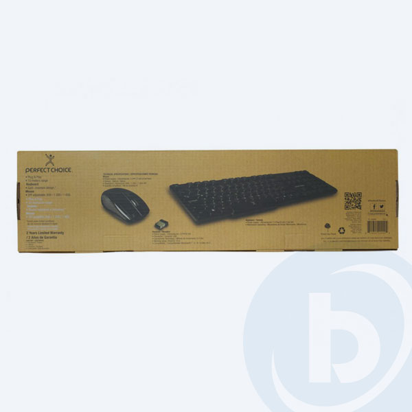 PC-200994 - Combo Cableado Perfect Choice PC-200994, Teclado y Mouse, USB, Negro,