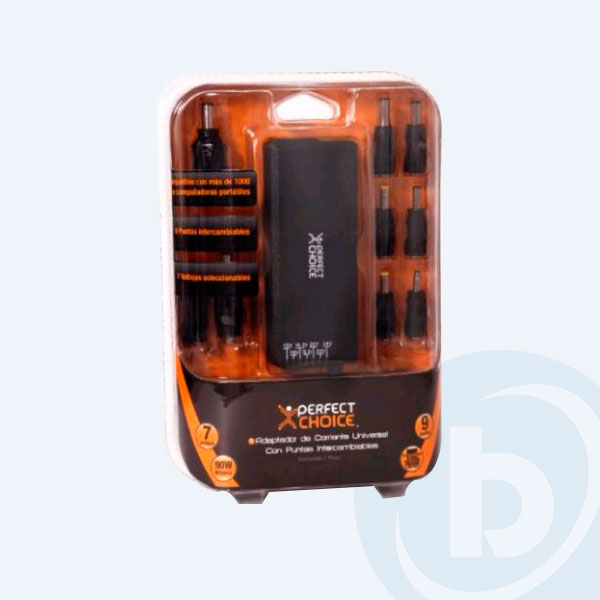 PC-240655 - Adaptador de Corriente Universal Perfect Choice, P/Laptop, con Puntas Intercambiables