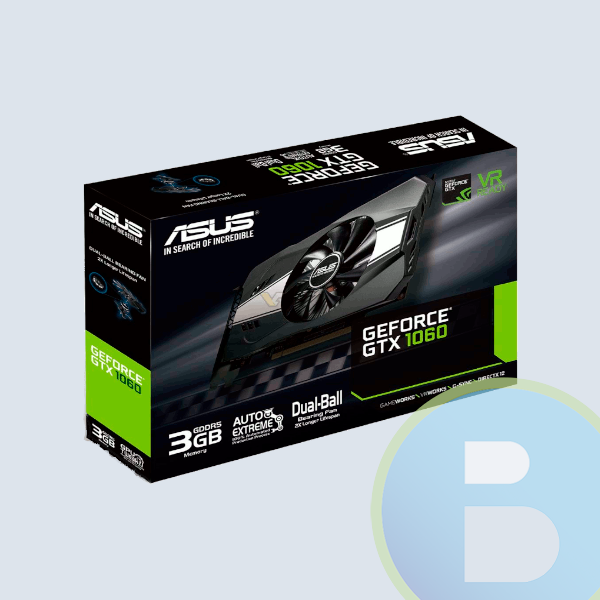 Tarjeta de Video Asus Geforce GTX1060 3GB, PCIE 3.0/2HDMI+2DP+DVI/Gamer