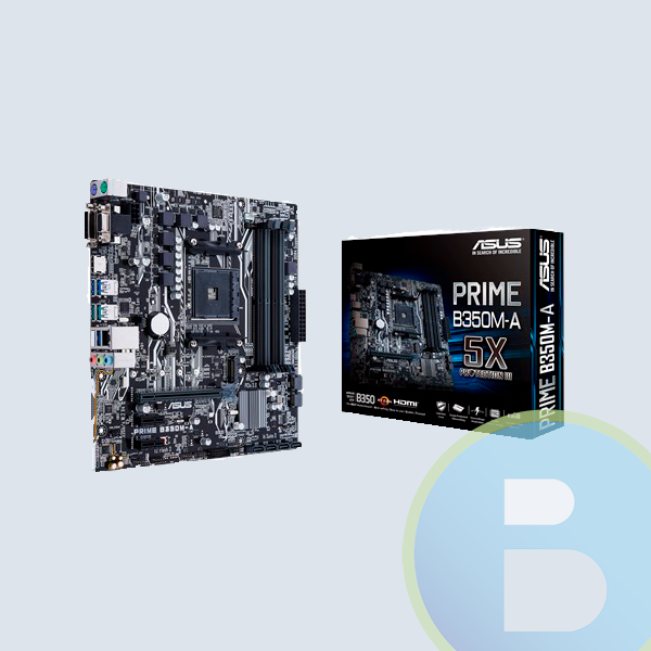 PRIME B350M-A - Tarjeta Madre Asus Prime B350M-A/CSM, AMD S-AM4 RYZEN/DDR4 2666/USB 3.1