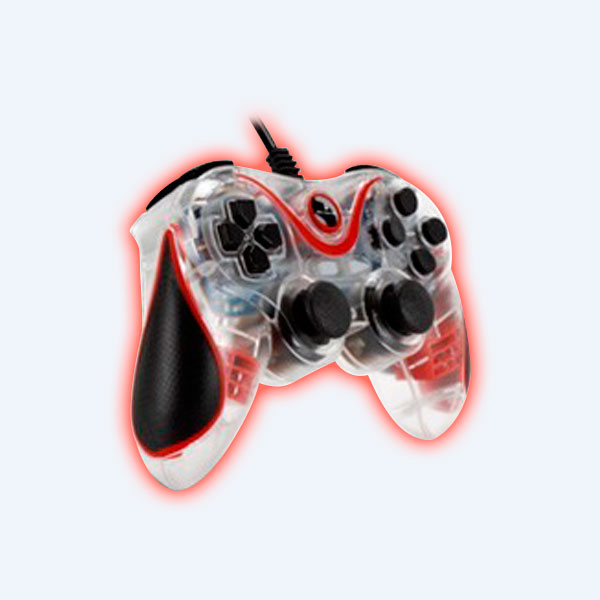 Joystick Arcade Portable, Acteck, Trasparente con Rrojo