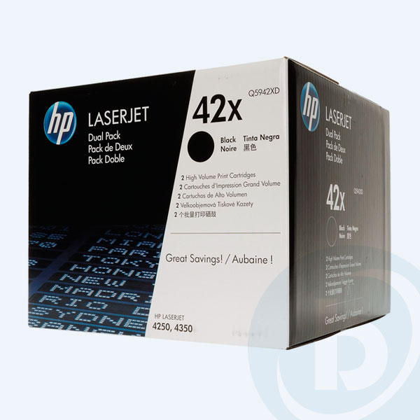 Q5942XD - T&oacute;ner HP 42X, Negro, 20000 p&aacute;ginas, Dual Pack