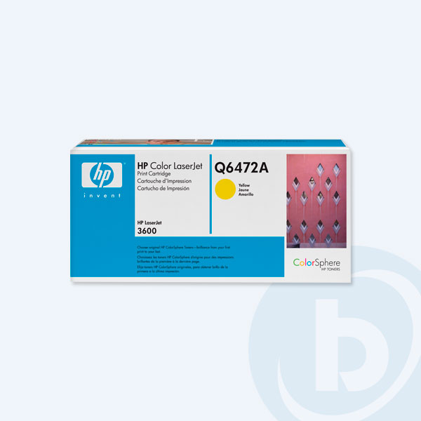 Q6472A - T&oacute;ner HP 72A, Amarillo, P/LaserJet 3600, 3800