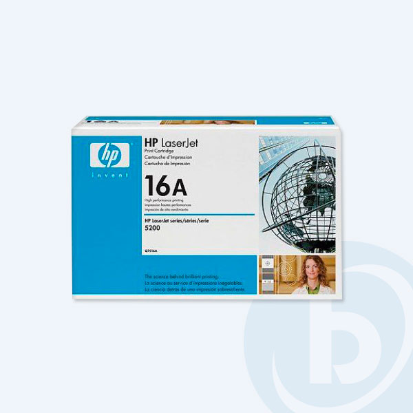 Q7516A - T&oacute;ner HP 16A, Negro, 12000 p&aacute;ginas, para LaserJet 5200