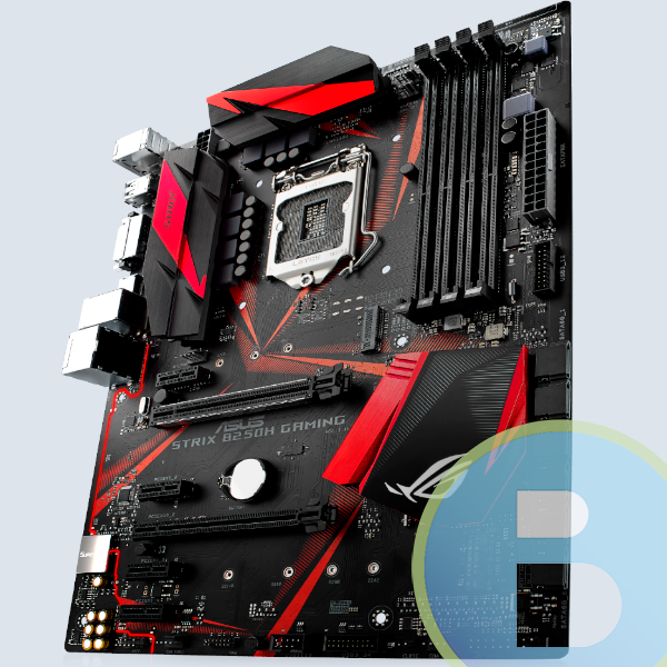 ROG STRIX B250H GAMING - Tarjeta Madre Asus ROG Strix B250H Gaming, DDR4 2400/DVI/HDMI/ATX/ Intel S-1151 7A Gen/Gamer