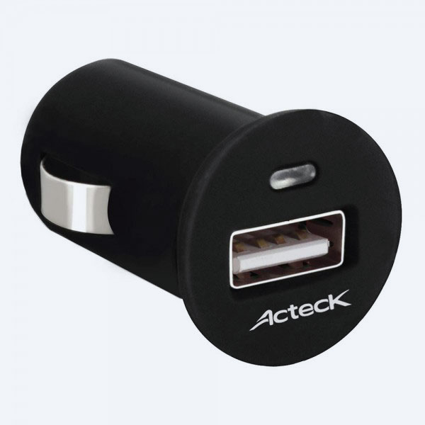 Adaptador de Corriente Universal Acteck RT-0215, USB, para Automovil, Negro
