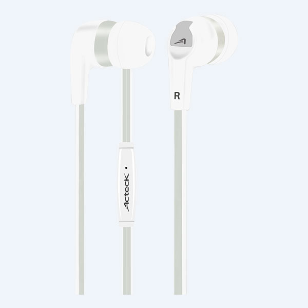 Audífonos Acteck RT-0228, Earbuds, Con Microfono, Blanco