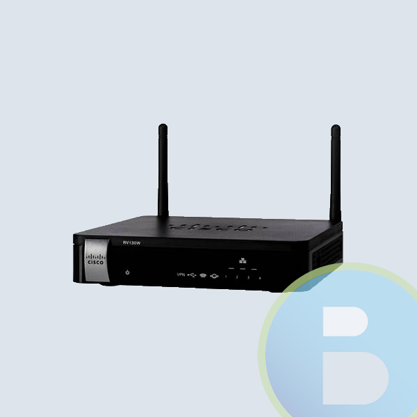 Router Cisco Gigabit Ethernet con Firewall RV130W, 1000 Mbit/s, 4x RJ-45, 2.4GHz, 2 Antenas de 2dBi