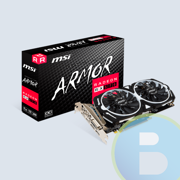 Tarjeta de Video MSI Radeon RX 570 ARMOR, 4G OC/Radeon RX 570 OC/4GB 256 Bit GDDR5/PCI Express X16/DP X3/HDMI/DL-DVI-D/1268 Mhz