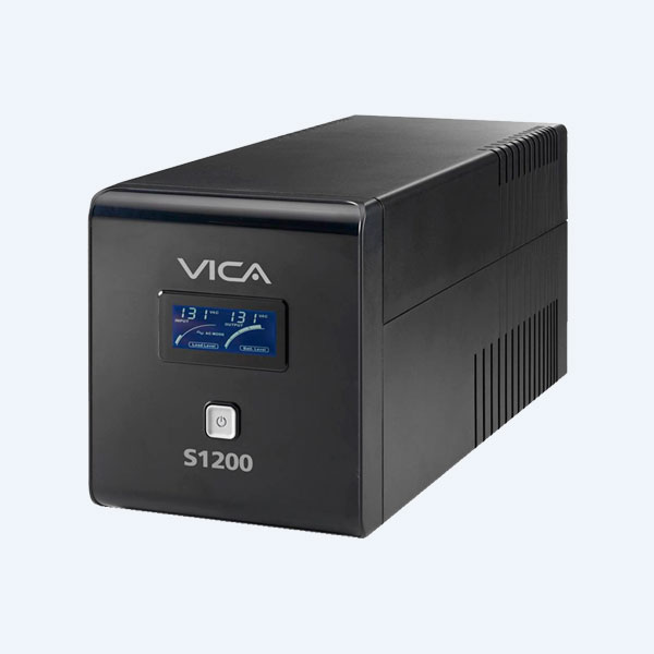 No break Vica Smart LCD 1200, 1200VA/600W, c/Reg 6 cont, Prot linea 60 min.
