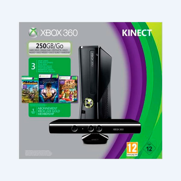 Consola XBOX 360, 250GB, HDMI/Ethernet/WiFi, Incluye 1 mes de Xbox Live Gold