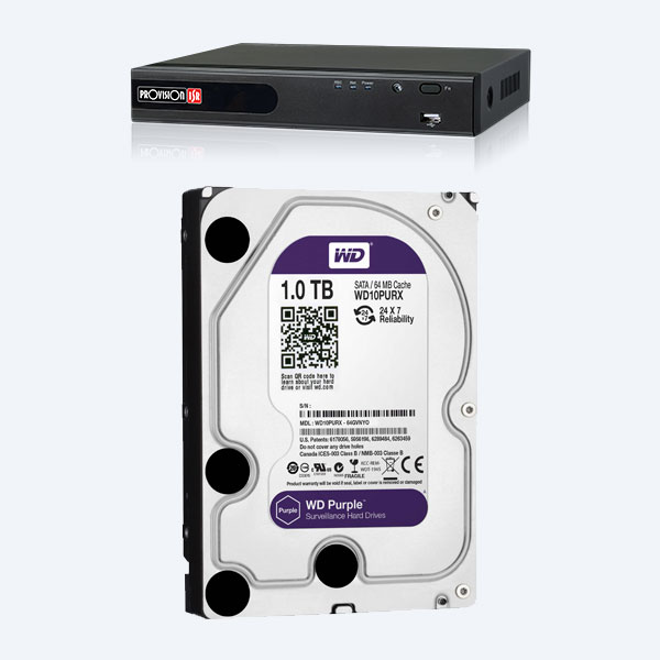 Grabador DVR Provision ISR, 4 Canales + Disco Duro Interno Western Digital Purple, 1TB, 3.5'', SATA III