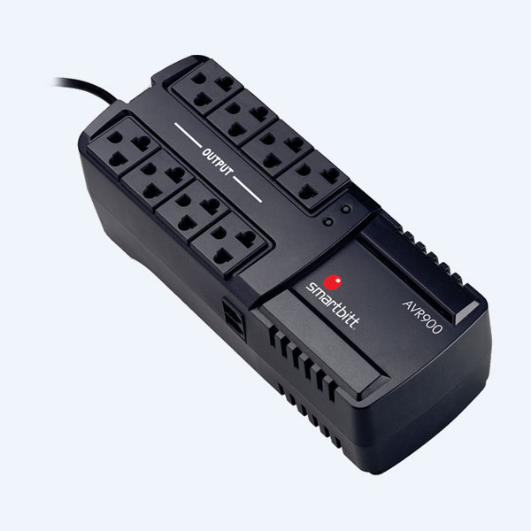 Regulador de Voltaje SmartBitt SBAVR900, 900VA, 450W, 8 Contactos