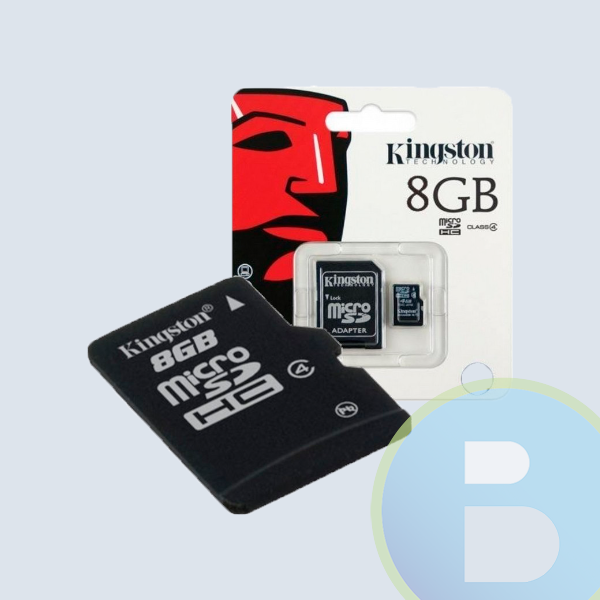 Memoria Micro KINGSTON SDHC, 8GB, Clase 4, con Adaptador