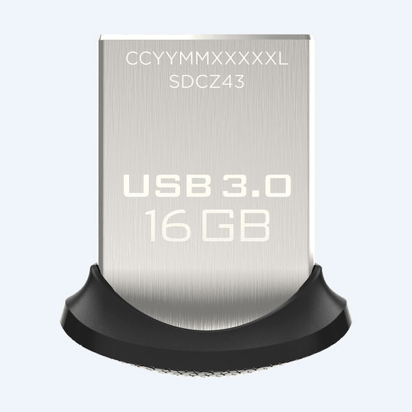 Memoria USB 3.0 SanDisk Ultra Fit Z43, 16GB, Negro, Mini