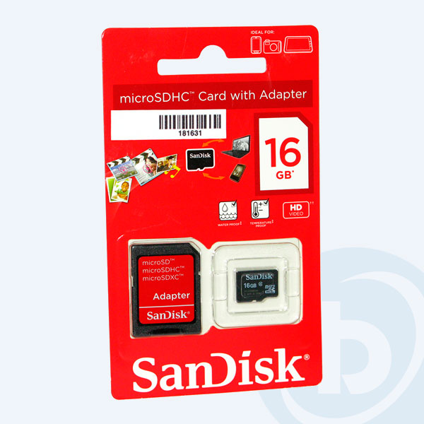 SDSDQM-016G-B35A - Memoria Micro SDHC SanDisk, 16GB, Clase 4, con Adaptador