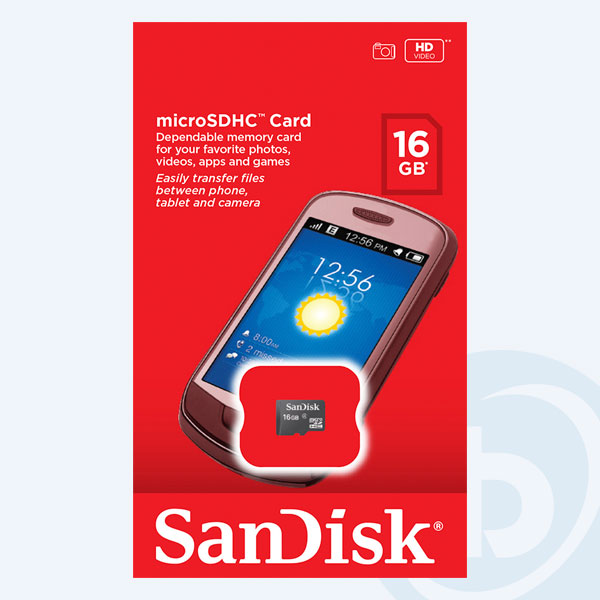 SDSDQM-016G-B - Memoria Micro SDHC SanDisk, 16GB, Clase 4, sin Adaptador