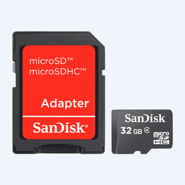 Memoria Micro SDHC SanDisk SDSDQM-032G-B35A, 32GB, Clase 4, Con Adaptador