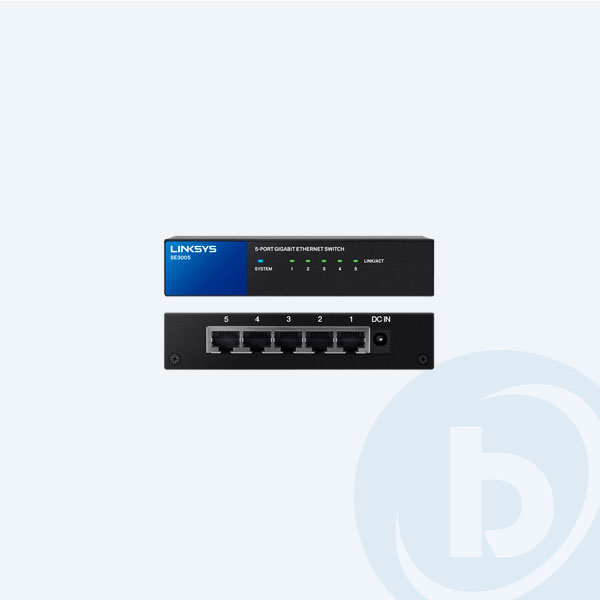 SE3005 - Switch Linksys, 5 Puertos Gigabit 10/100/1000 Mbps, Metalico
