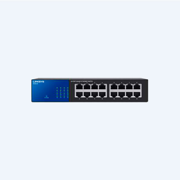 Switch Linksys, 16 Puertos Gigabit 10/100/1000 Mbps, para Rack o Escritorio