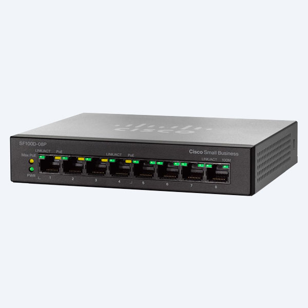 Switch Cisco SF110D-08HP, 8 Puertos 10/100Mbps, PoE (RJ-45)