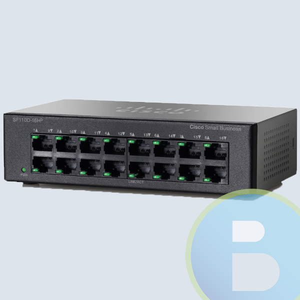 Switch Cisco SF110, 16 Puertos 10/100 Mbps, Rack -3.2 Gbit/s, 8000 Entradas