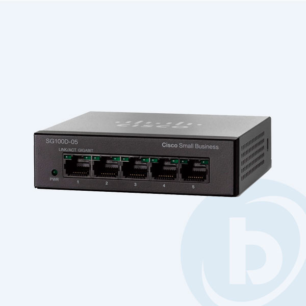 SG100D-05-NA - Switch Cisco, 5 Puertos 10/100/1000Mbps, Qos, No Administrable