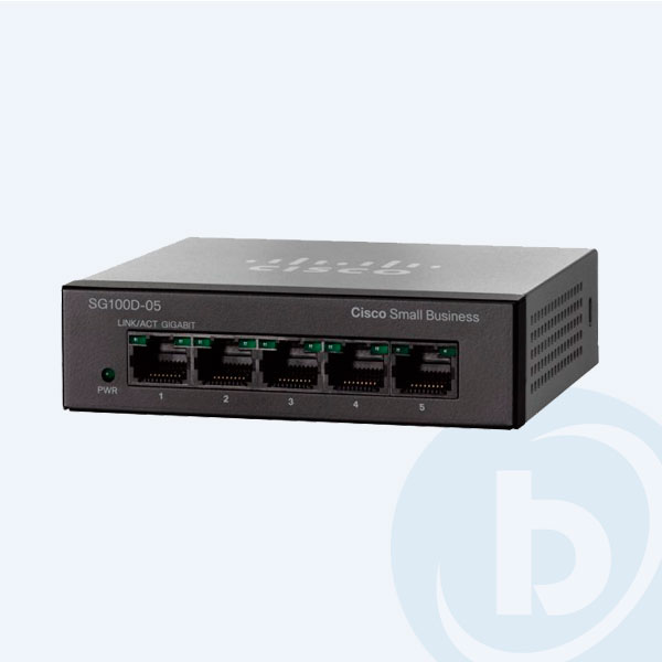 SG100D-05-NA - Switch Cisco, 5 Puertos 10/100/1000Mbps, Qos, No Administrable