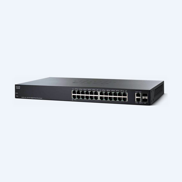 Switch Cisco Smart Plus 220, 26 Puertos Gigabit Ethernet 10/100/1000 Mbps, 2 Puertos Combo SFP, PoE