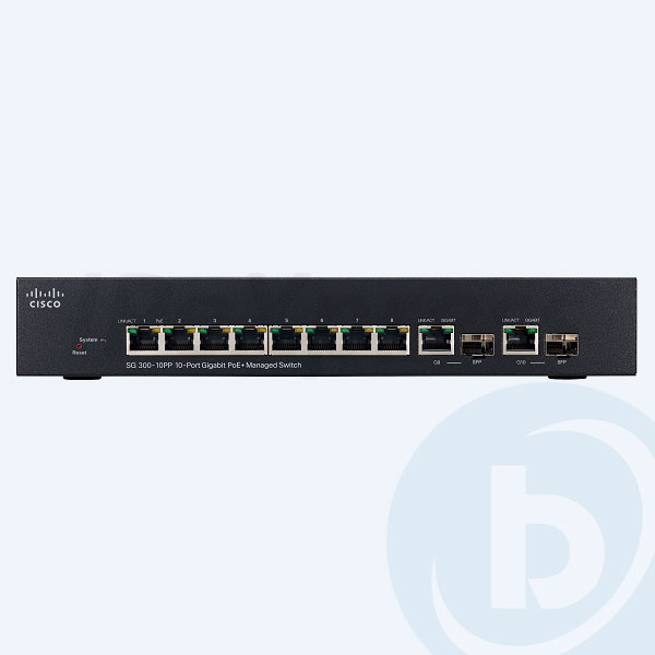 SG300-10PP-K9-NA - Switch Cisco SG300-10PP, 8 Puertos 10/100/1000Mbps,  POE, Rack
